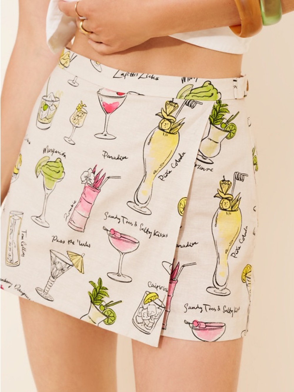 Rachel Antonoff Sid Cocktail Linen Blend Mini Skort Size 10